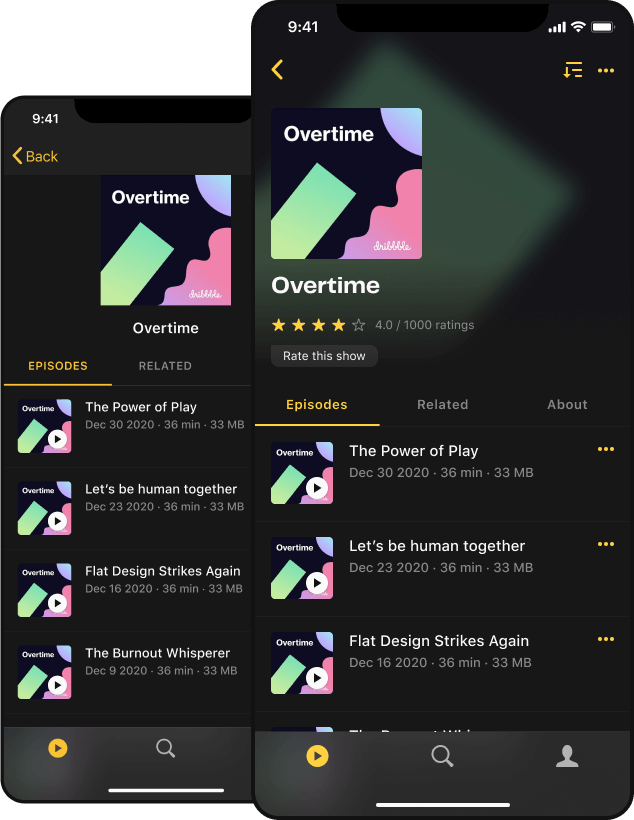 Old design to the left, new to the right.