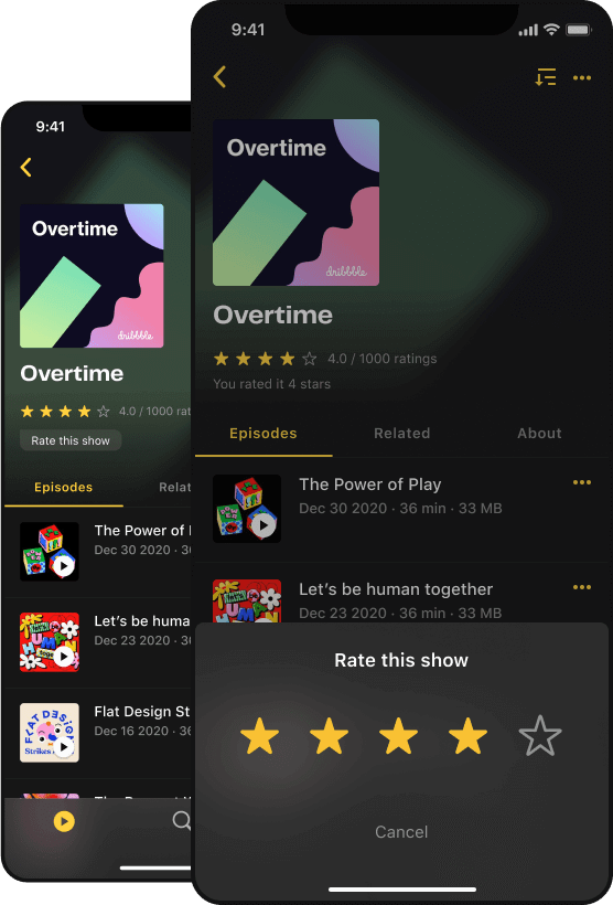 Accessible tap targets for star ratings.