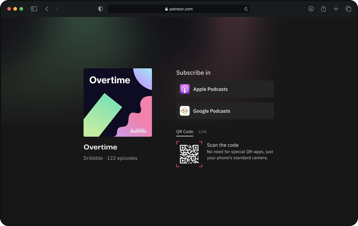 New design for desktop with QR code for mobile access.