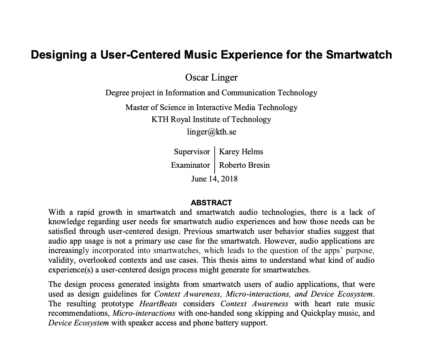 Published master thesis research paper